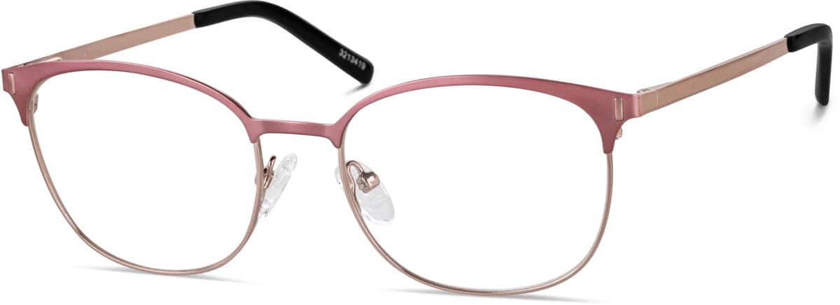 Angle view of Browline Glasses 3213419 in Pink