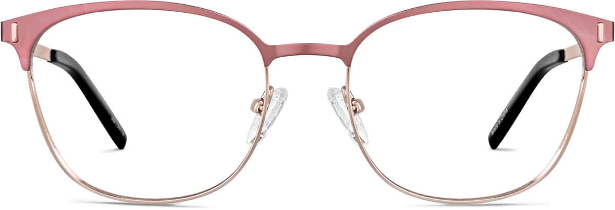 Front view of Browline Glasses 3213419 in Pink