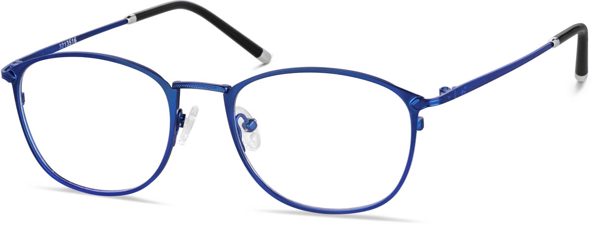 Zenni Round Prescription Glasses Blue Stainless Steel Full Rim Frame