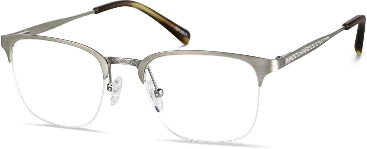 Angle view of Browline Glasses 3213911 in Silver