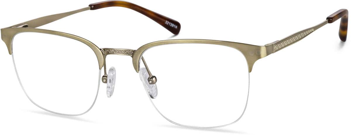 Angle view of Browline Glasses 3213914 in Gold