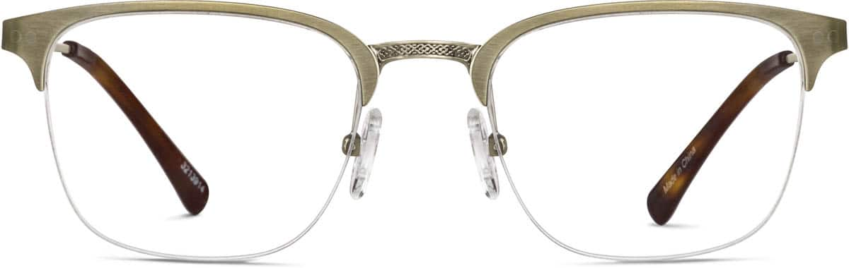 Front view of Browline Glasses 3213914 in Gold