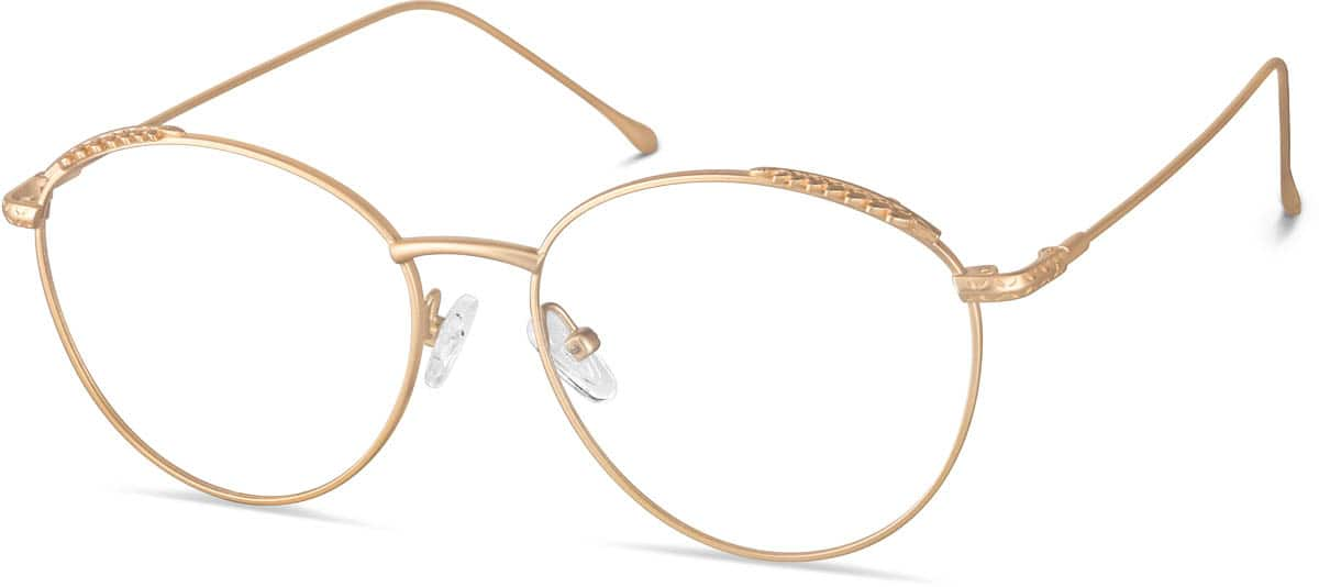 Angle view of Round Glasses 3214214 in Gold