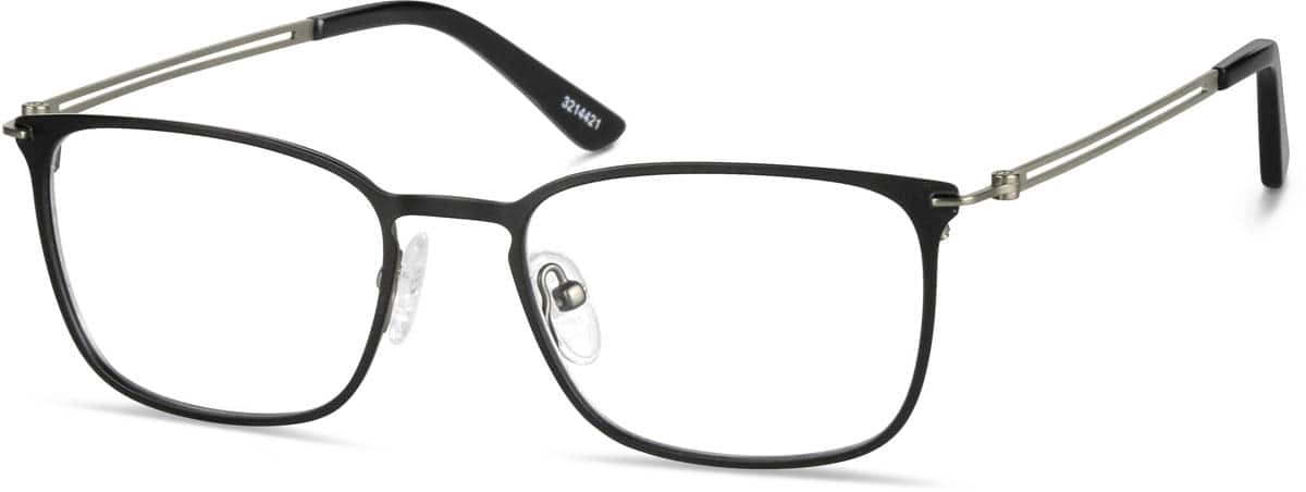 Angle view of Rectangle Glasses 3214421 in Black