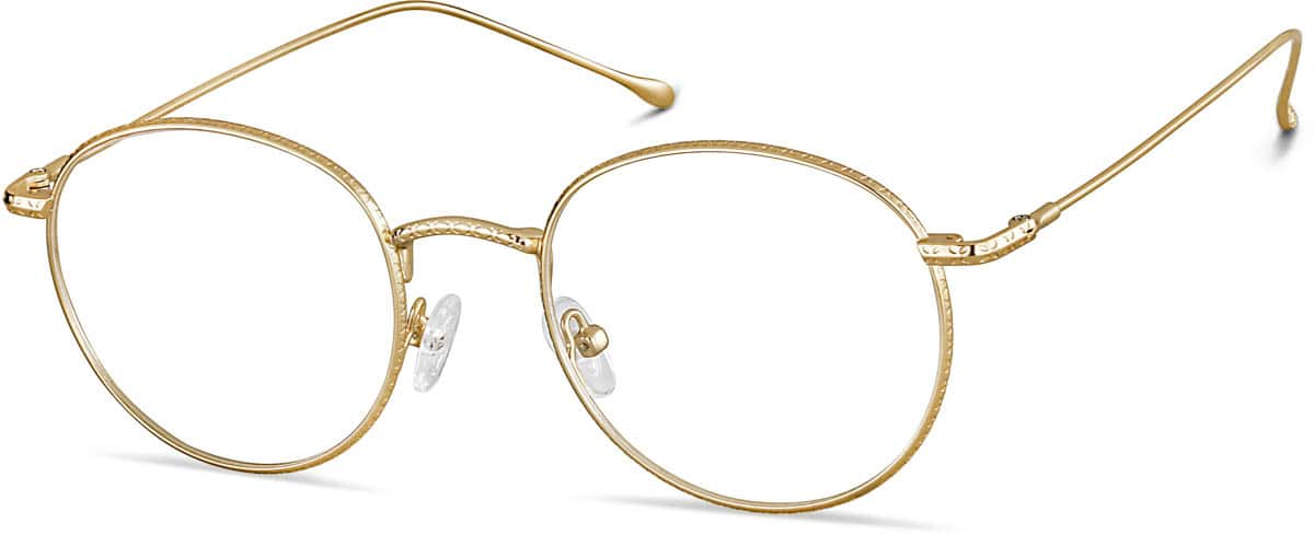 Angle view of Round Glasses 3214614 in Gold