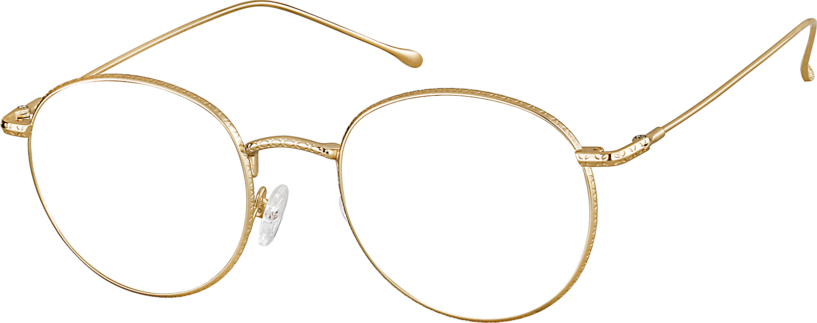 Angle view of Round Glasses 3214614 in Gold