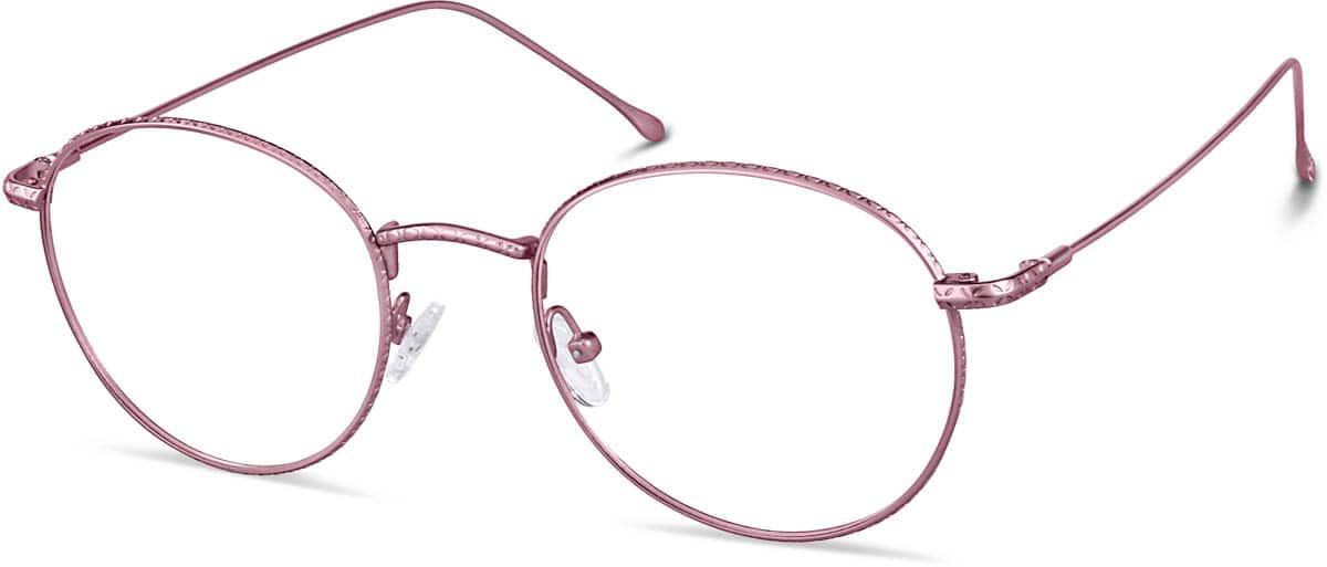 Angle view of Round Glasses 3214619 in Pink