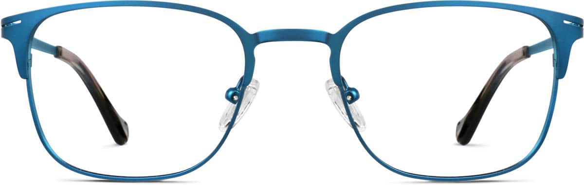 Front view of Square Glasses 3214816 in Peacock