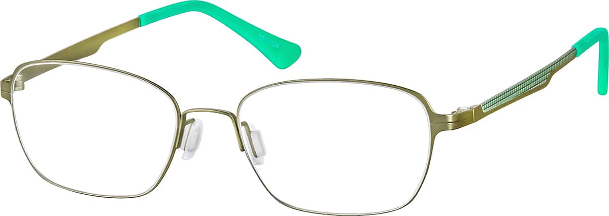 Angle view of Kids’ Rectangle Glasses 3214924 in Olive