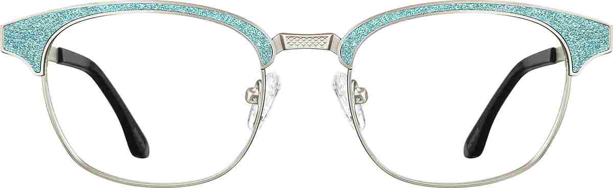 Aqua Browline Glasses