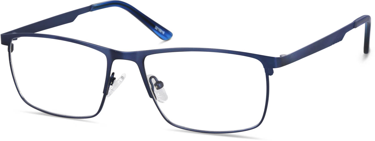 Zenni Men's Rectangle Prescription Glasses Blue Tortoiseshell Stainless Steel Full Rim Frame