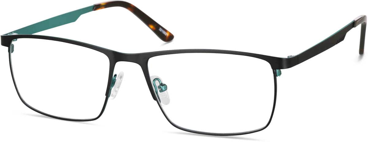 Angle view of Rectangle Glasses 3215921 in Black