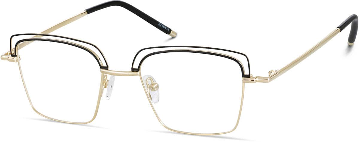 Angle view of Square Glasses 3216414 in Gold