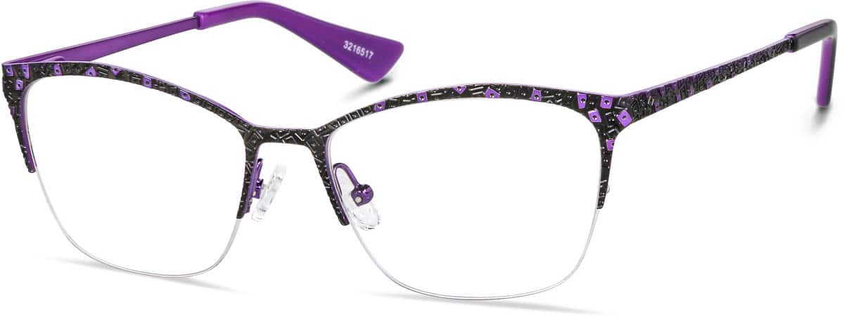 Angle view of Rectangle Glasses 3216517 in Purple