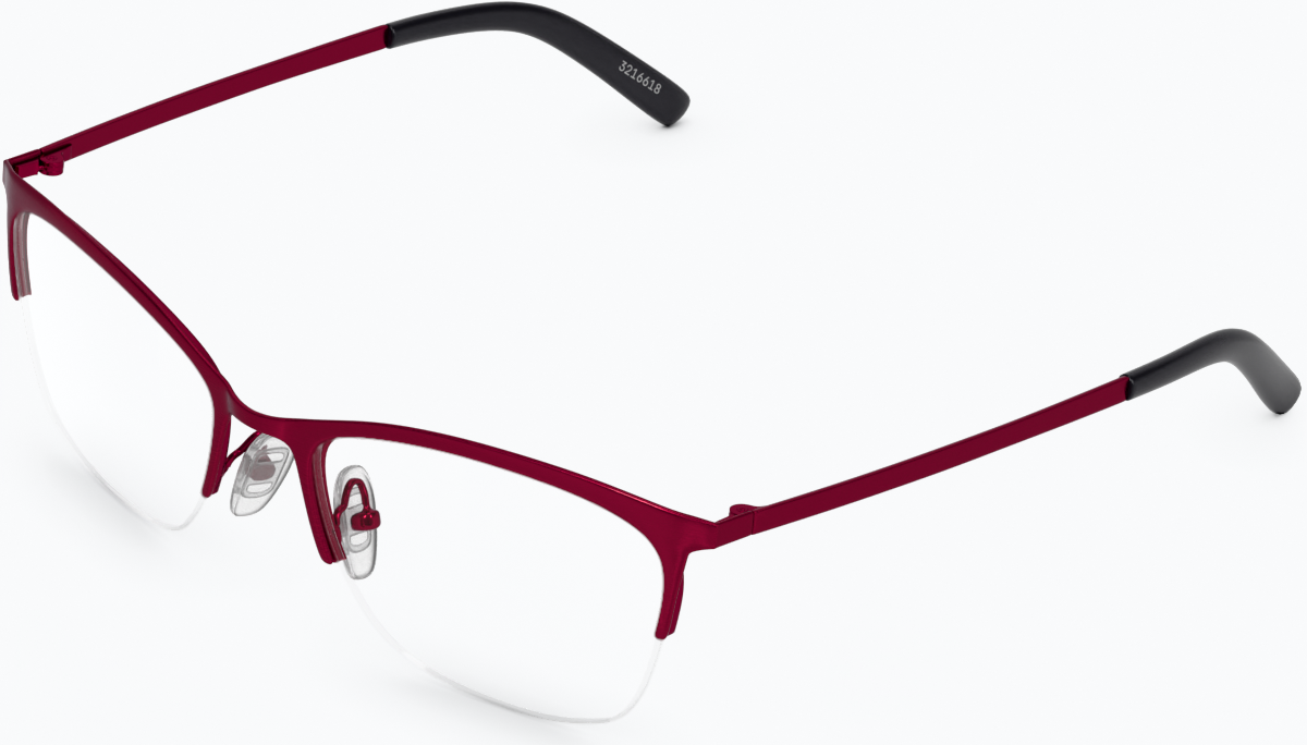 Angle view of Rectangle Glasses 3216618 in Red thumbnail