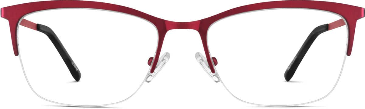 Front view of Rectangle Glasses 3216618 in Red