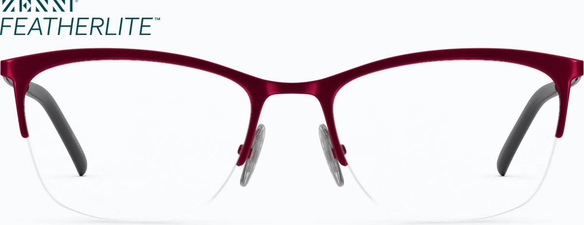 Front view of Rectangle Glasses 3216618 in Red thumbnail