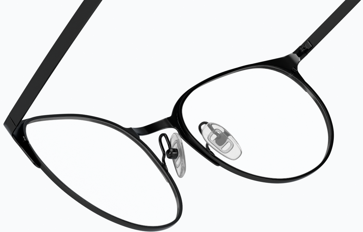 See-through view of Round Glasses 3216721 in Black thumbnail