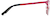 Side view of Square Glasses 3216818 in Red thumbnail