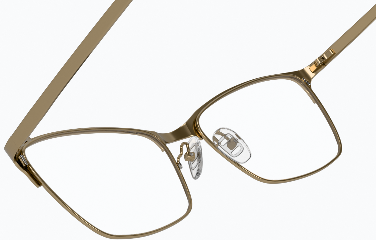 See-through view of Rectangle Glasses 3216914 in Gold thumbnail