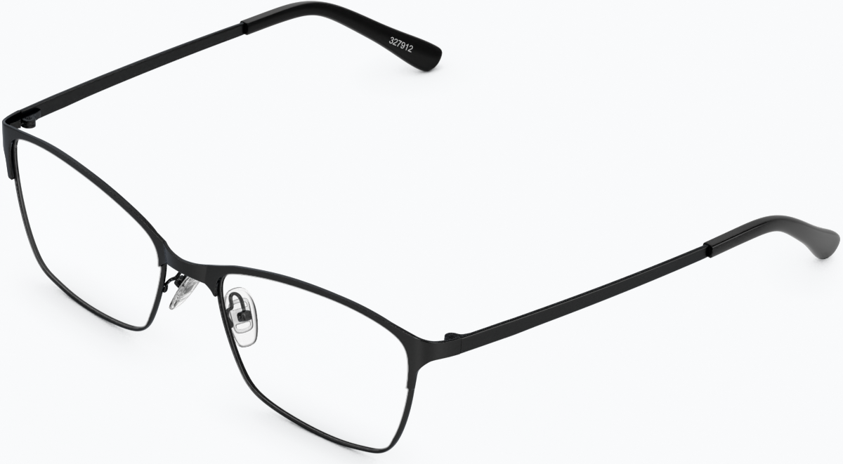 Angle view of Rectangle Glasses 3216921 in Black thumbnail