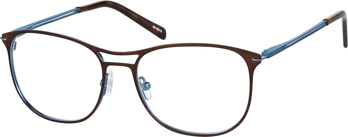 Angle view of Round Glasses 3218015 in Chestnut