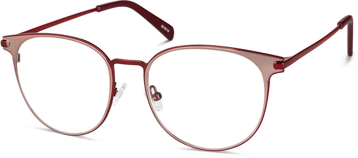 Angle view of Round Glasses 3218118 in Red