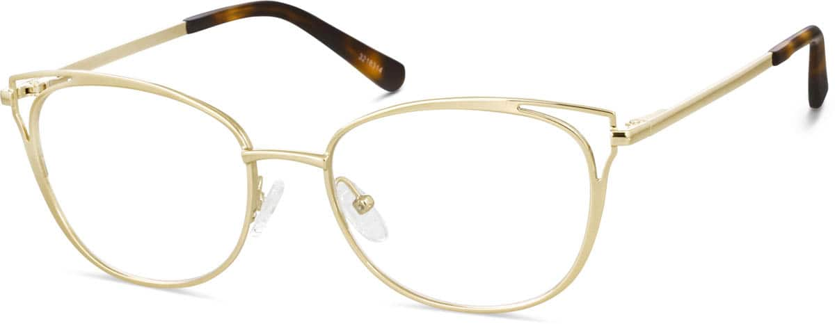 Angle view of Cat-Eye Glasses 3218314 in Gold