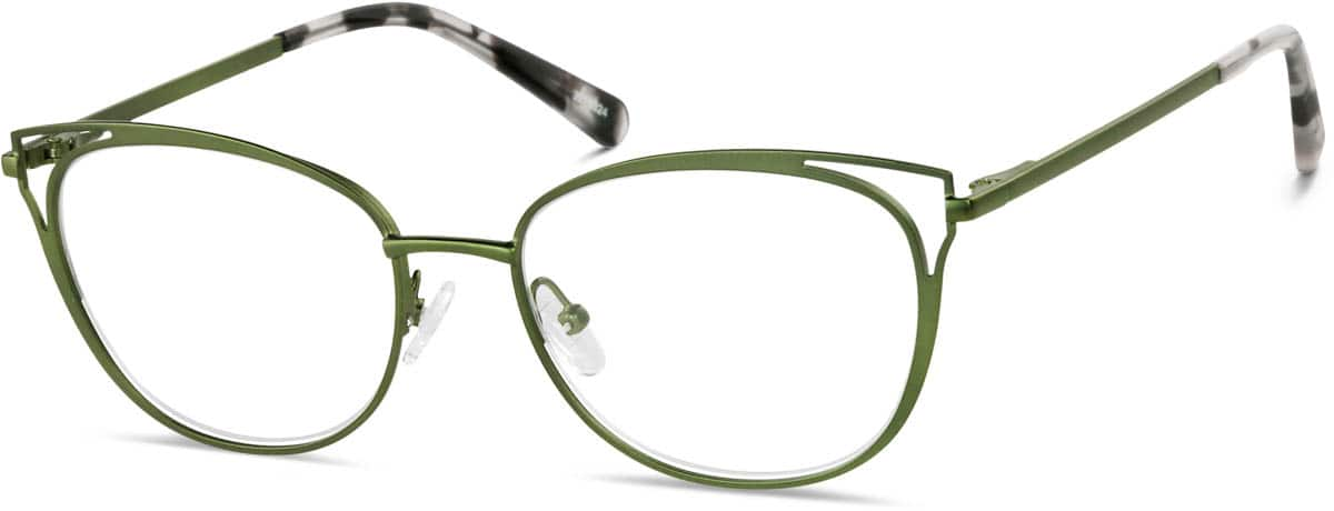 Angle view of Cat-Eye Glasses 3218324 in Moss