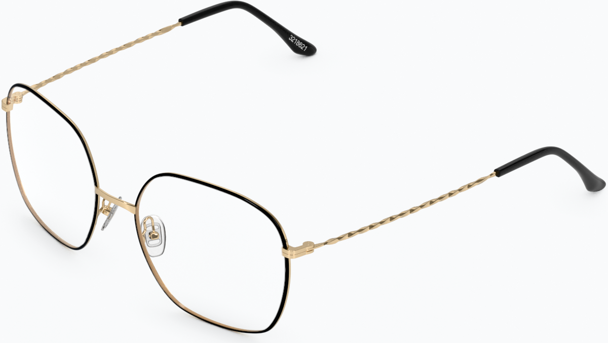 Angle view of Square Glasses 3218621 in Black/Gold thumbnail