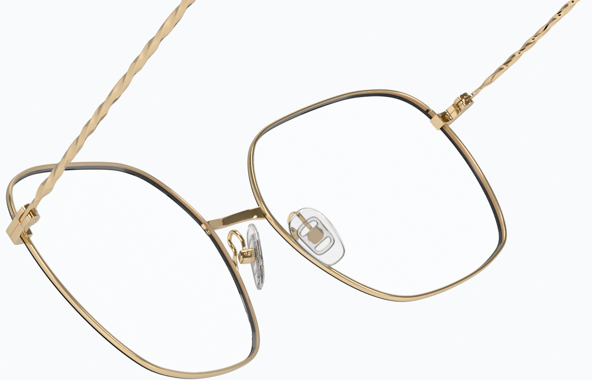 See-through view of Square Glasses 3218621 in Black/Gold thumbnail