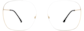 Front view of Square Glasses 3218621 in Black/Gold thumbnail