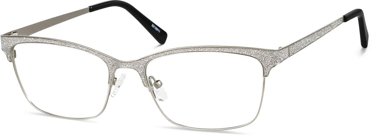 Angle view of Browline Glasses 3218811 in Silver