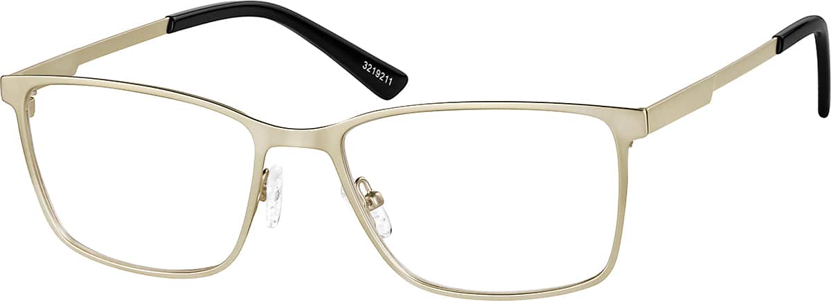 Angle view of Rectangle Glasses 3219211 in Champagne