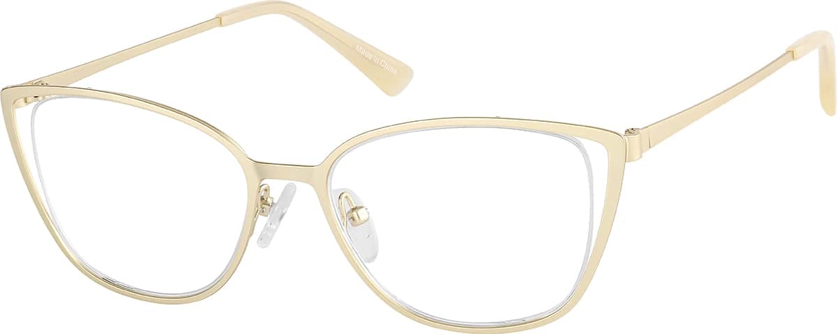 Angle view of Cat-Eye Glasses  3219514 in Gold