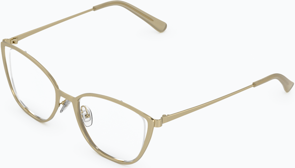 Angle view of Cat-Eye Glasses 3219514 in Gold thumbnail