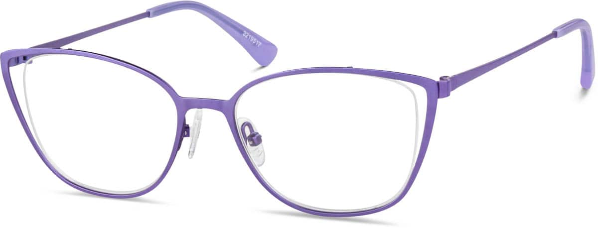 Angle view of Cat-Eye Glasses  3219517 in Purple