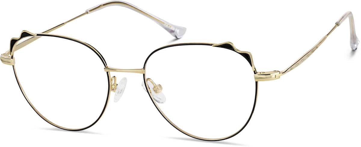 Angle view of Round Glasses 3219614 in Gold