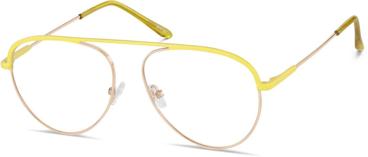 Angle view of Aviator Glasses 3219722 in Yellow