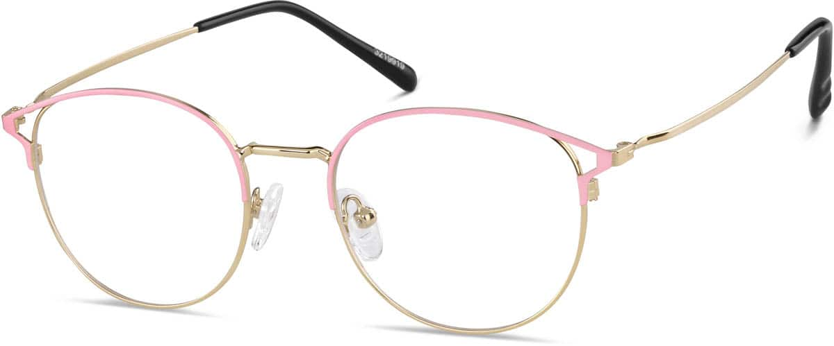 Angle view of Round Glasses 3219919 in Pink