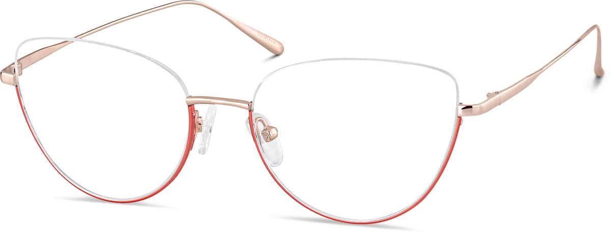 Angle view of Cat-Eye Glasses 3220118 in Red