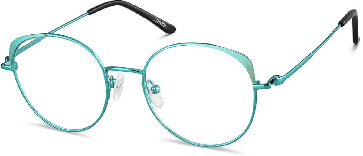 Angle view of Round Glasses 3220224 in Green