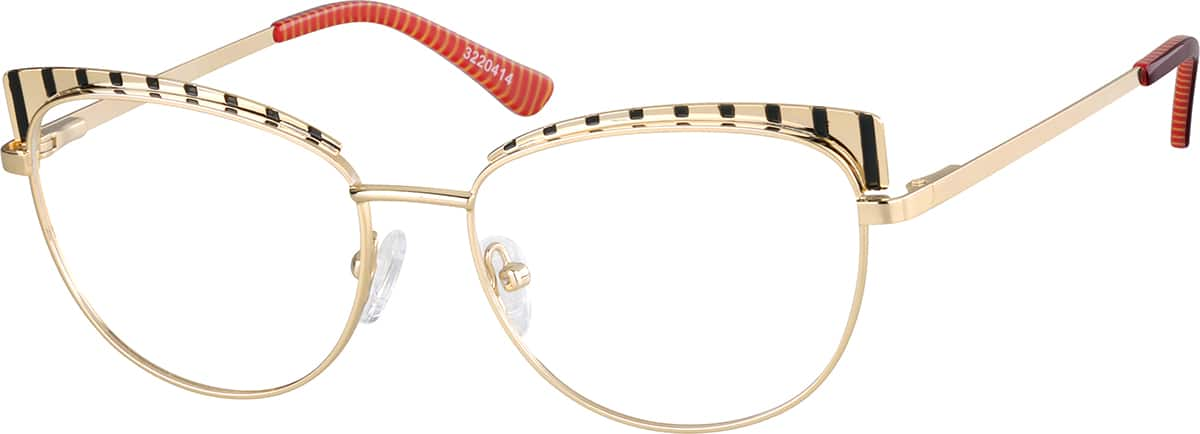 Angle view of Cat-Eye Glasses 3220414 in Gold