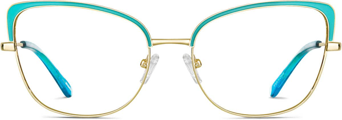 Front view of Cat-Eye Glasses 3220824 in Turquoise