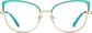 Front view of Cat-Eye Glasses 3220824 in Turquoise thumbnail