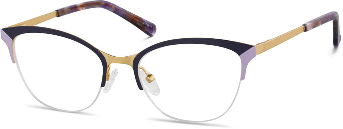 Angle view of Cat-Eye Glasses 3221017 in Midnight