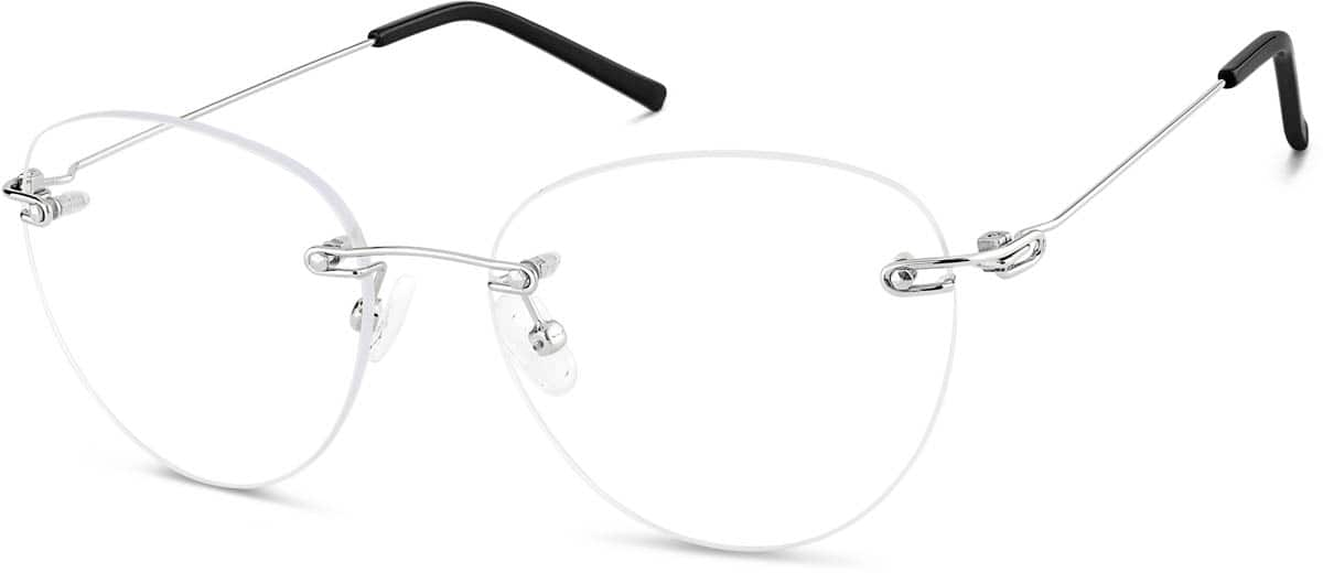 Angle view of Rimless Glasses 322111 in Silver