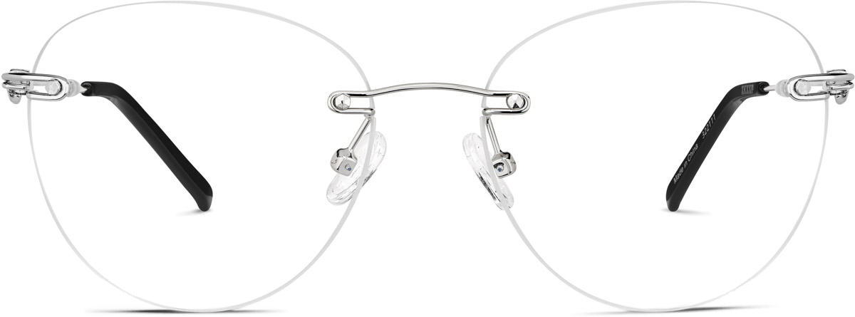 Silver Customizable Rimless Glasses