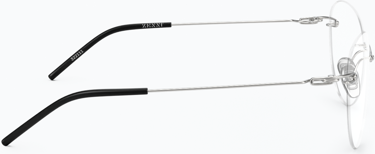 Side view of Customizable Rimless Glasses 322111 in Silver thumbnail
