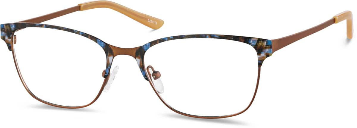 Angle view of Rectangle Glasses 3221115 in Chocolate